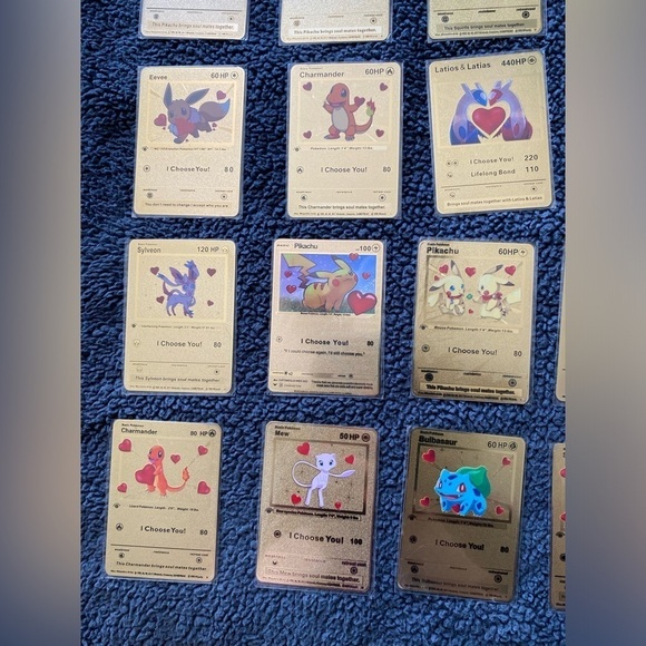 Lot if 25 NEW I Choose You Pokemon Card Metal Art Gift Idea Romantic Couples - Picture 4 of 5